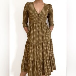 Madewell Daisies Forever Tiered Button Front Midi Dress